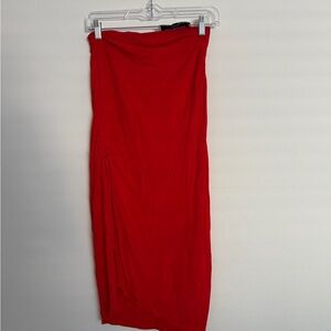 Zara Red Maxi Skirt - Streamlined Silhouette